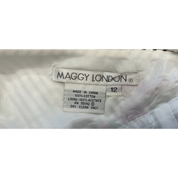 Y2K Maggy London floral Embroidered Roses Striped Babydoll Dress Sz12 - Picture 9 of 12